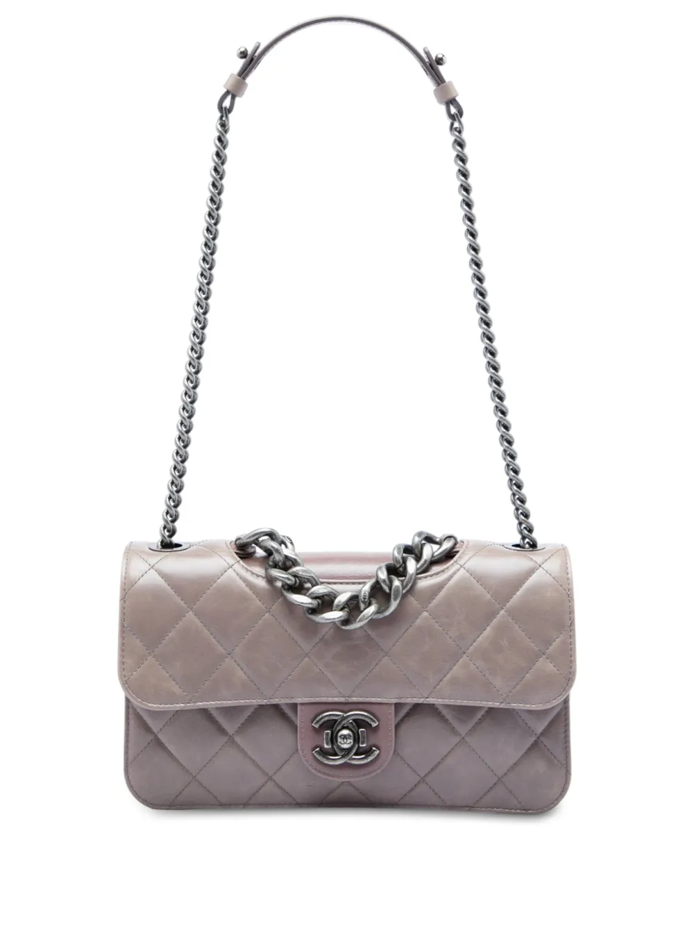 CHANEL Pre-Owned 2016-2017 Medium Quilted Aged Calfskin Perfect Edge Flap satchel - Viola