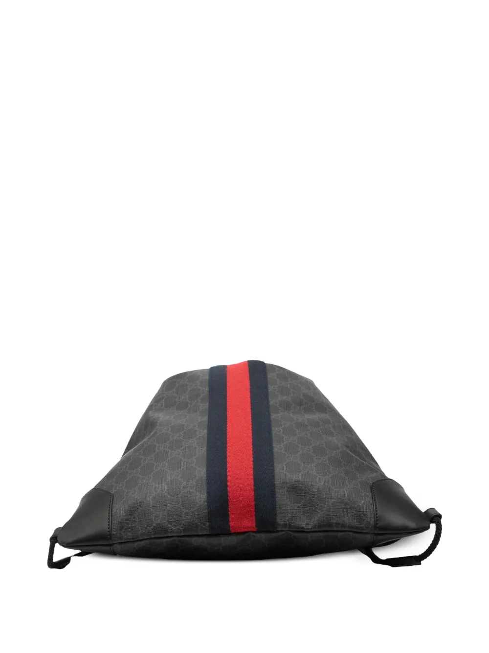 Gucci Pre-Owned 2016-2026 GG Supreme Web rugzak met trekkoord Zwart
