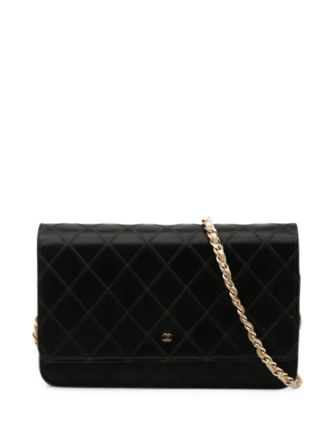 CHANEL Pre-Owned 2013-2014 Bicolor Satin Diamond Stitch Wallet On Chain crossbody bag