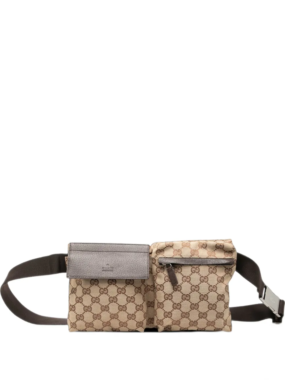 Gucci Pre-Owned 2000-2015 GG Canvas Double Pocket belt bag - Nude