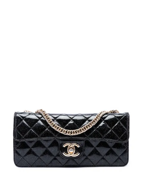 CHANEL Pre-Owned 2008-2009 Quilted Patent Glitter Evening Star East West Flap shoulder bag