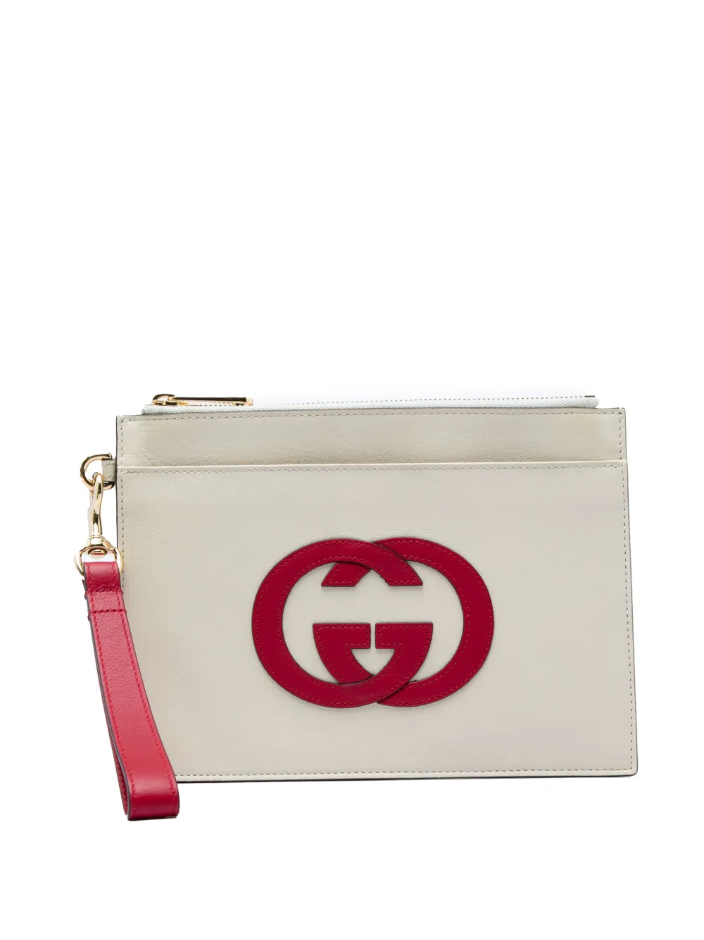 Gucci Pre-Owned 2000-2015 Calfskin Interlocking G Wristlet clutch bag - Bianco