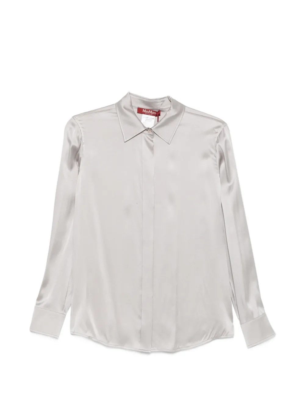 Max Mara concealed-front silk shirt - Grau