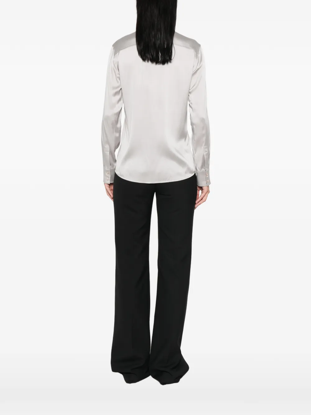 Max Mara blouse van satijn-zijdeblend Grijs