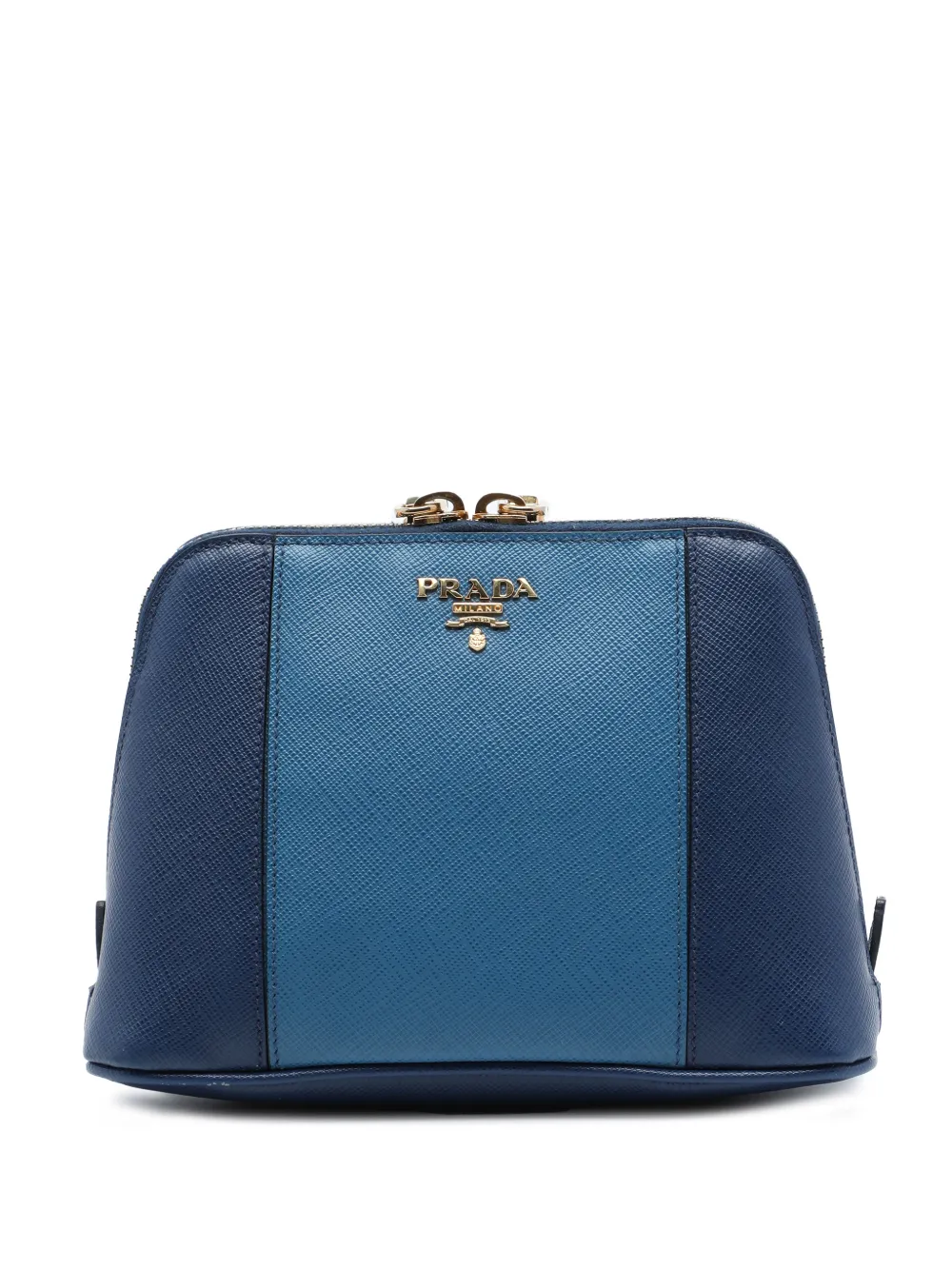 Prada Pre-Owned 2013-2026 Bicolor Saffiano Dome clutch bag - Blu