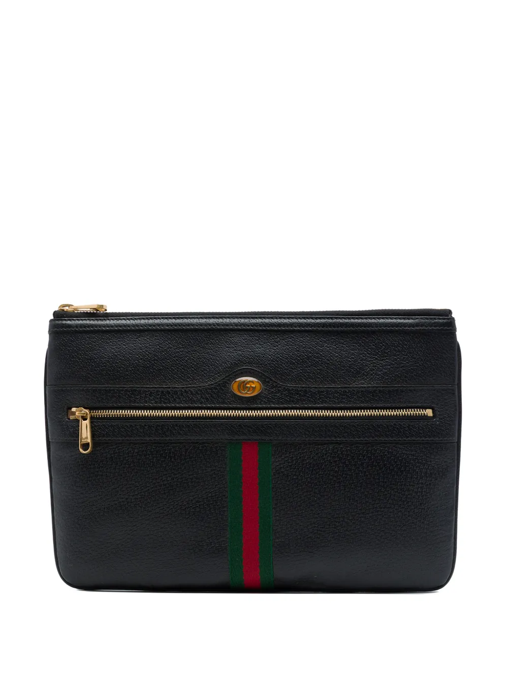 Gucci Pre-Owned 2016-2026 Calfskin Web Ophidia clutch bag - Nero