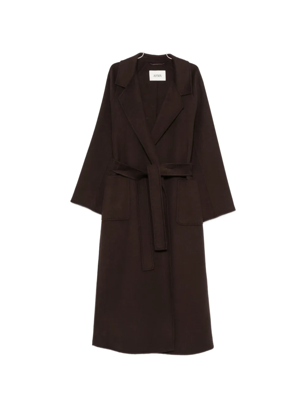 Arma belted wool coat - Marrone