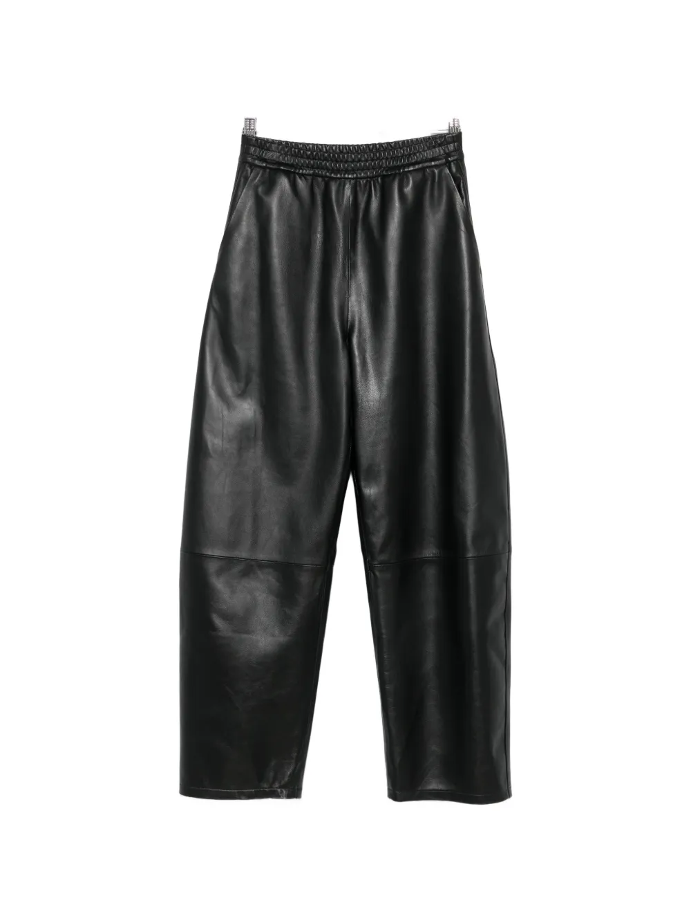 Arma ribbed-trim leather trousers - Nero
