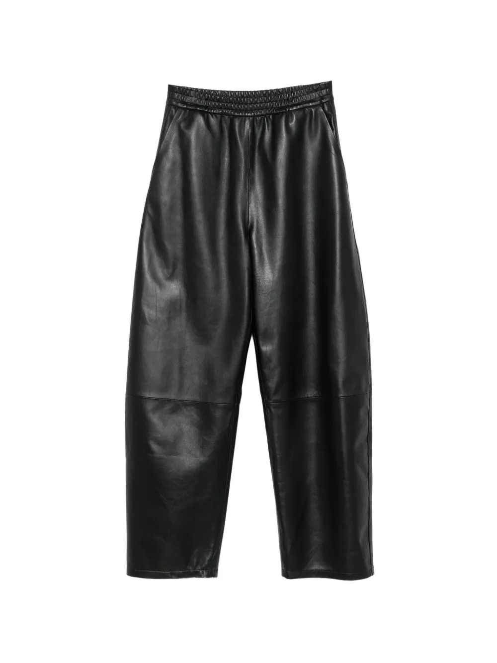 Arma Ribbed-trim Leather Trousers in Black