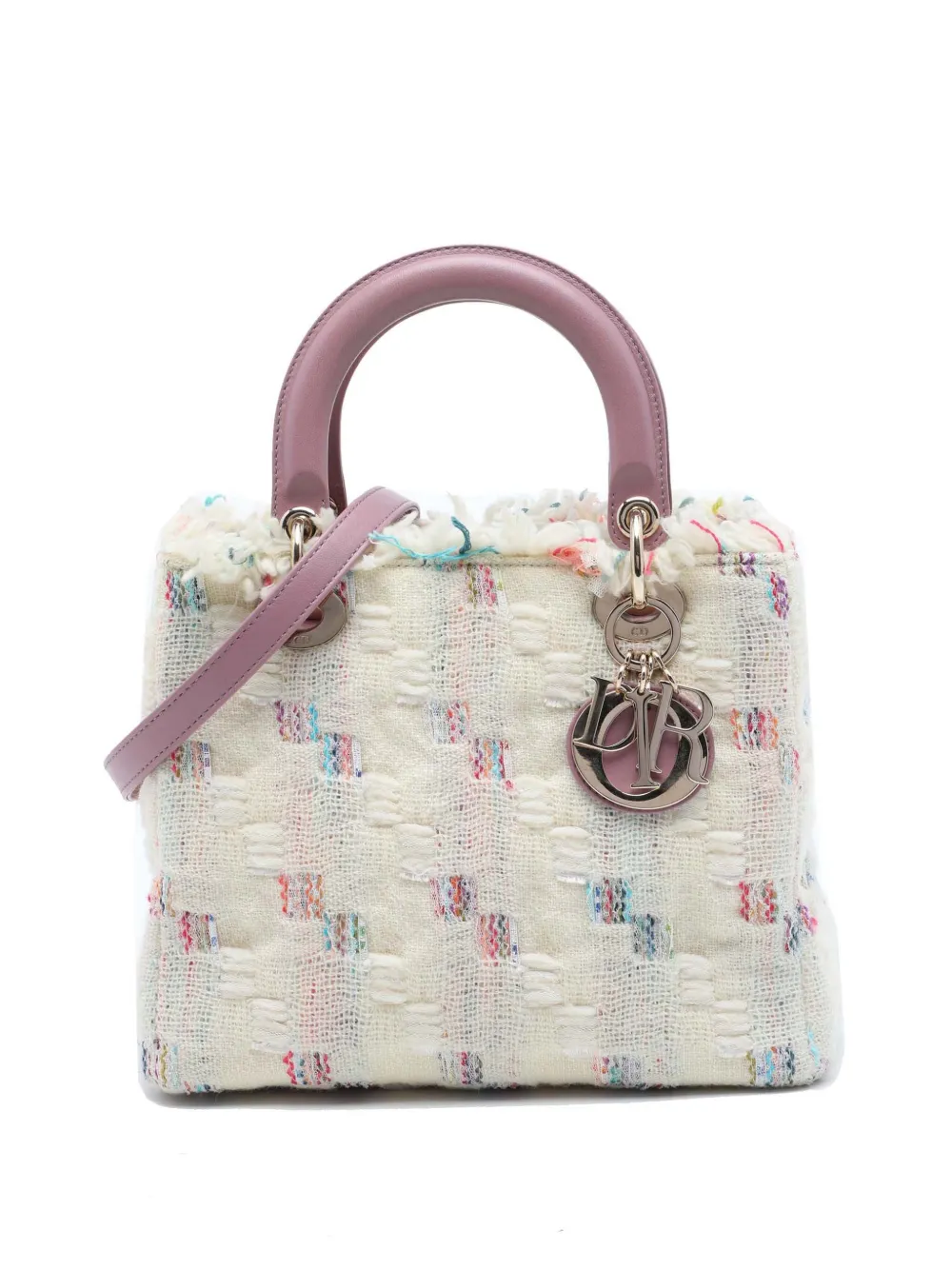 Christian Dior Pre-Owned 2012 Medium Tweed Lady Dior satchel - Weiß