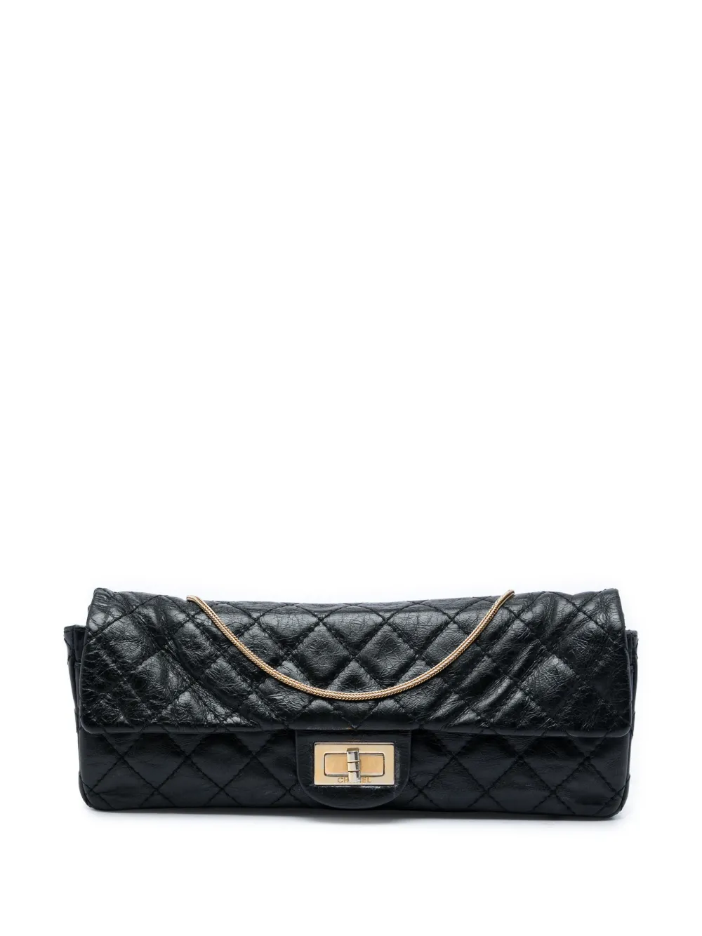 CHANEL Pre-Owned Borsa a spalla Reissue 2.55 East West Single Flap in pelle di vitello trapuntata 2008-2009 - Nero