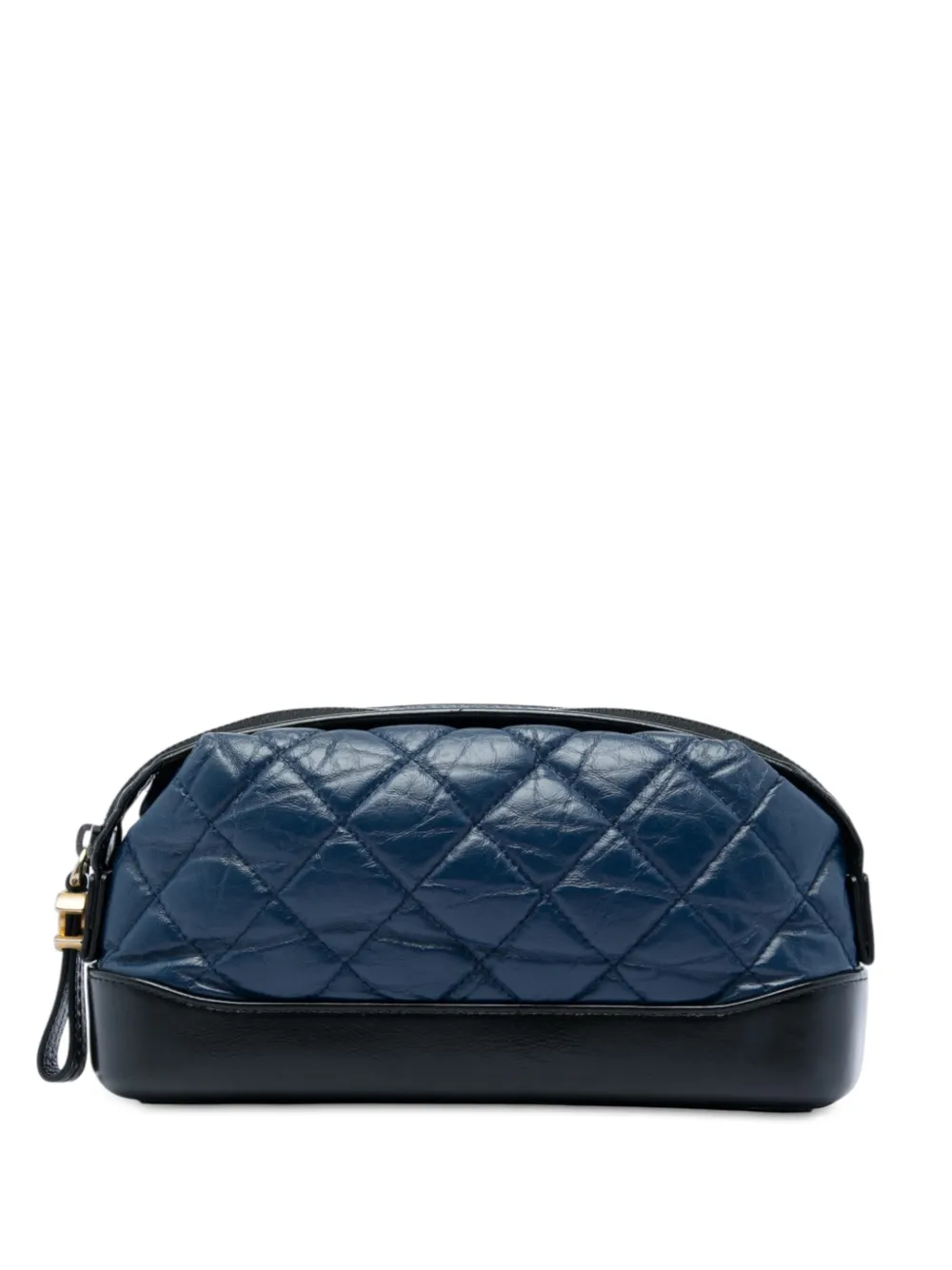 CHANEL Pre-Owned 2018 Bicolor Quilted Aged Calfskin Gabrielle Cosmetic pouch - Blu