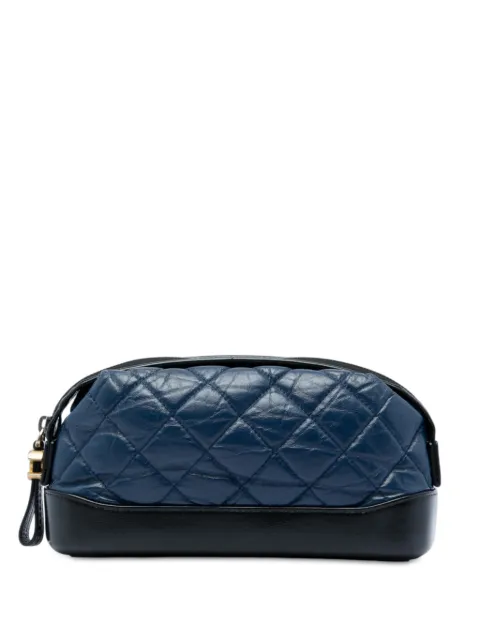 CHANEL Pre-Owned 2018 Bicolor Quilted Aged Calfskin Gabrielle Cosmetic pouch