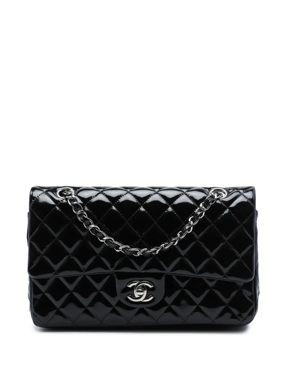 CHANEL Pre-Owned 2013-2014 Medium Classic Patent Double Flap shoulder bag - Nero
