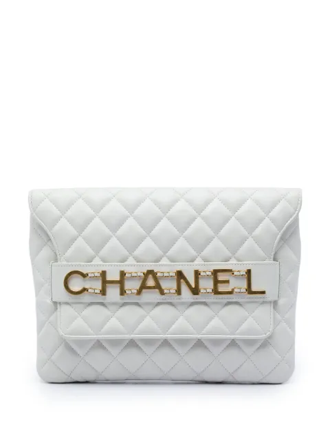 CHANEL Pre-Owned bolsa de mano Enchained de piel de becerro capitonada con logo 2019