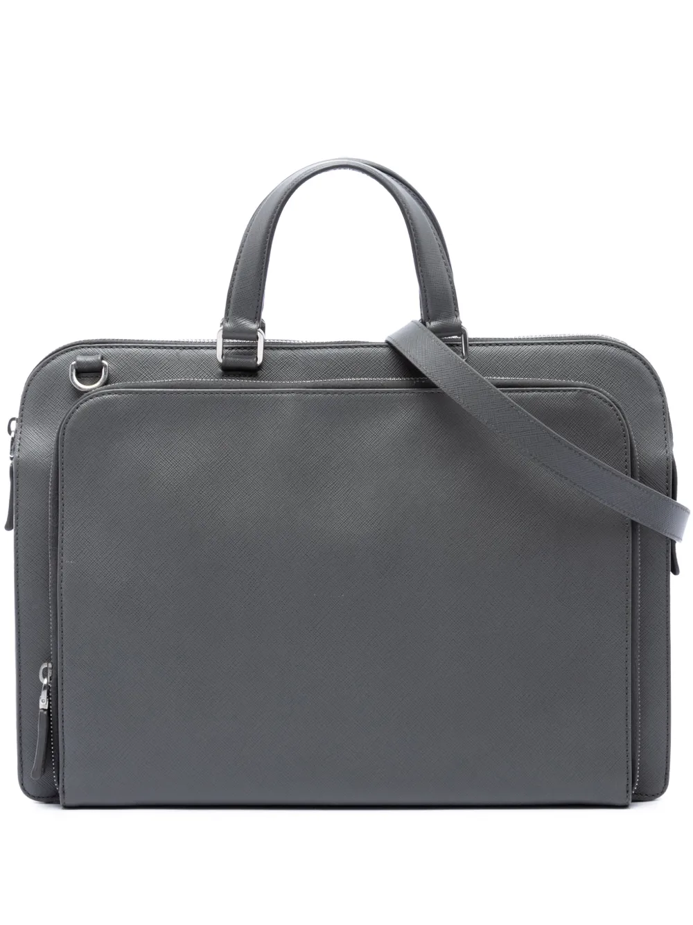 Prada Pre-Owned 2013-2026 Saffiano Briefcase business bag - Grigio