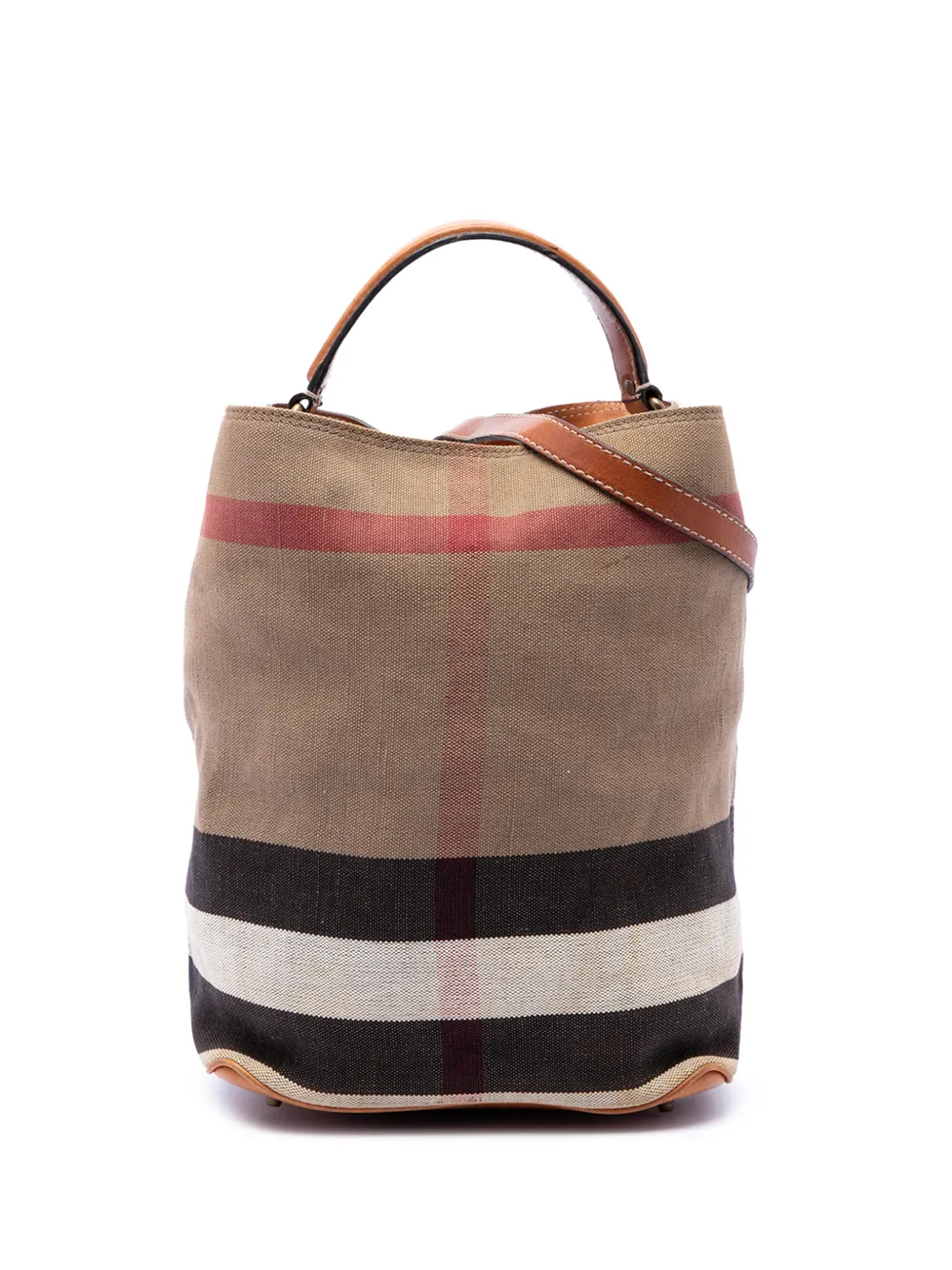 Burberry Pre-Owned Borsa a secchiello Mega Check Ashby media in tela 2000-2017 - Marrone