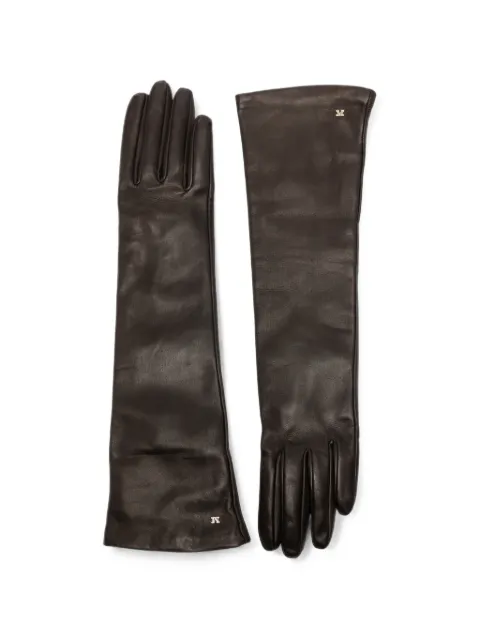 Max Mara Afidee logo-plaque leather gloves