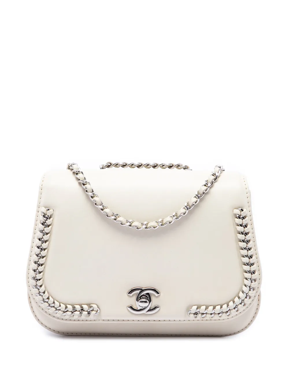 CHANEL Pre-Owned 2016-2017 Small Calfskin Braided Chic Flap shoulder bag - Bianco