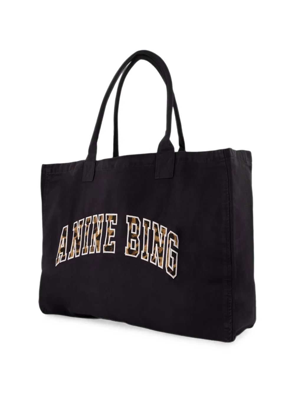 ANINE BING Leo canvas shopper Zwart
