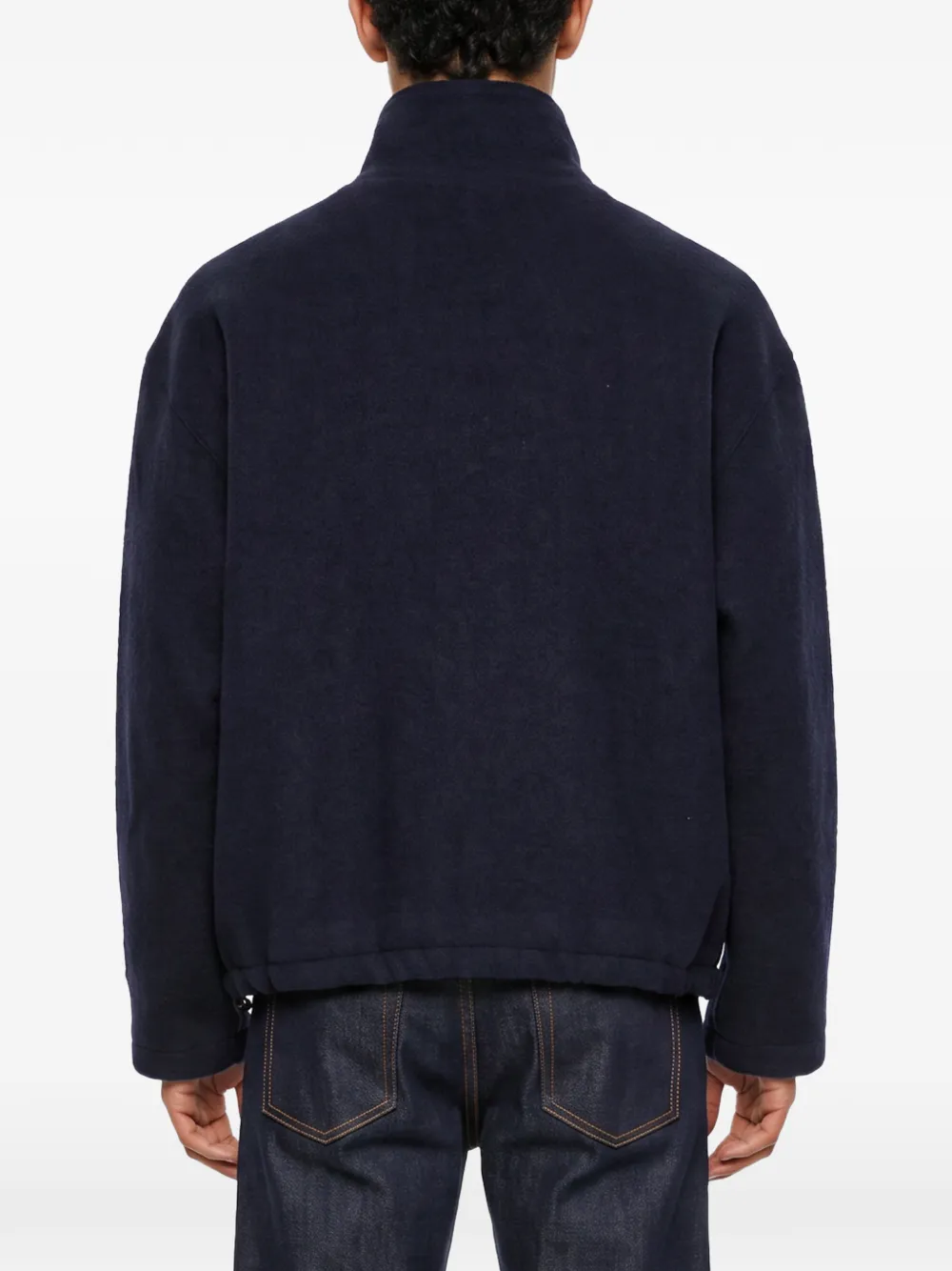 YMC Aaron jack met hoge hals en rits Blauw