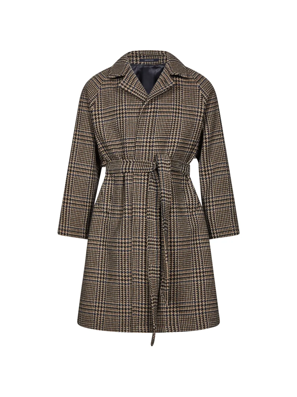 Tagliatore houndstooth-pattern belted coat - Brown