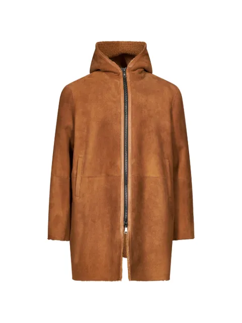 Tagliatore Wilson hooded leather coat
