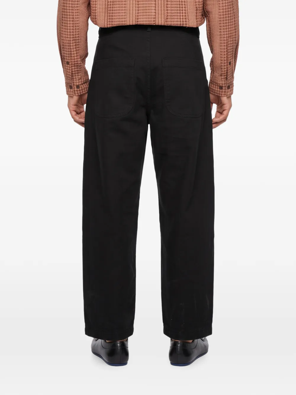 YMC Broek met gewelfde pijpen en vlakken Zwart