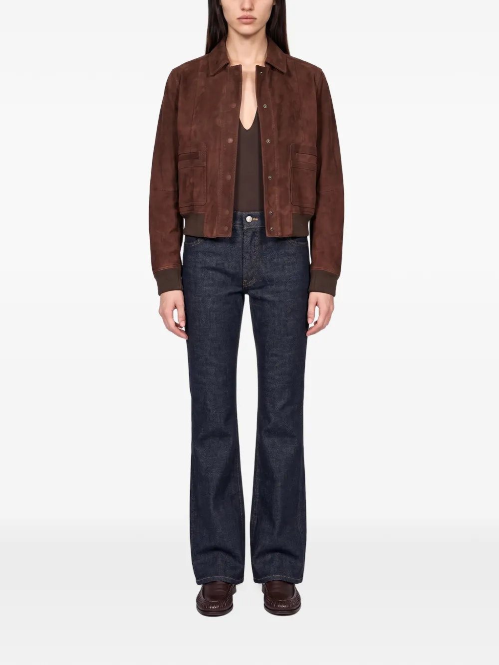 Tagliatore Katia suede bomber jacket Bruin