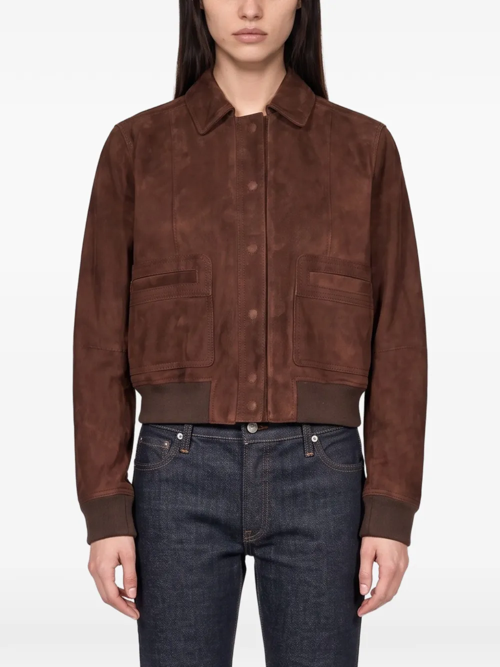 Tagliatore Katia suede bomber jacket Bruin