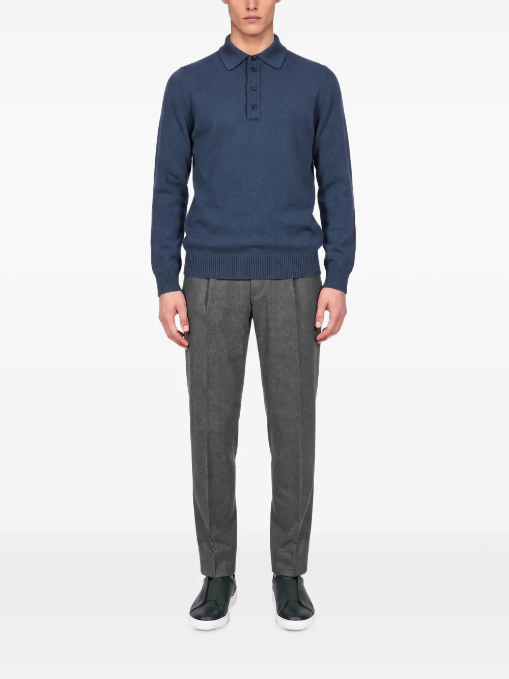 Zegna Poloshirt met lange mouwen Blauw