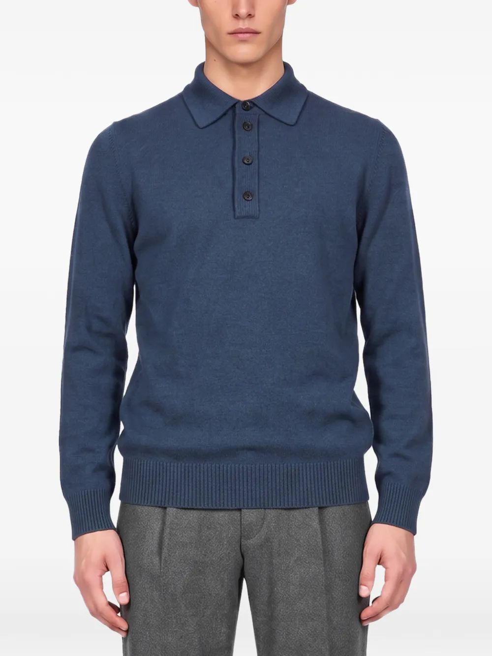 Zegna Poloshirt met lange mouwen Blauw