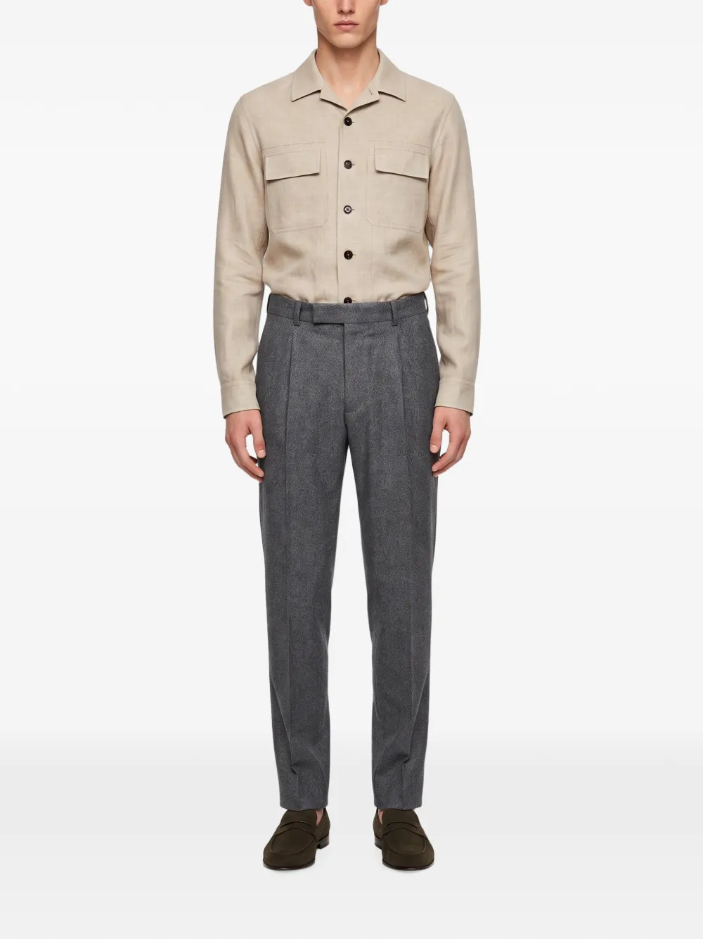 Zegna Plooibroek Grijs