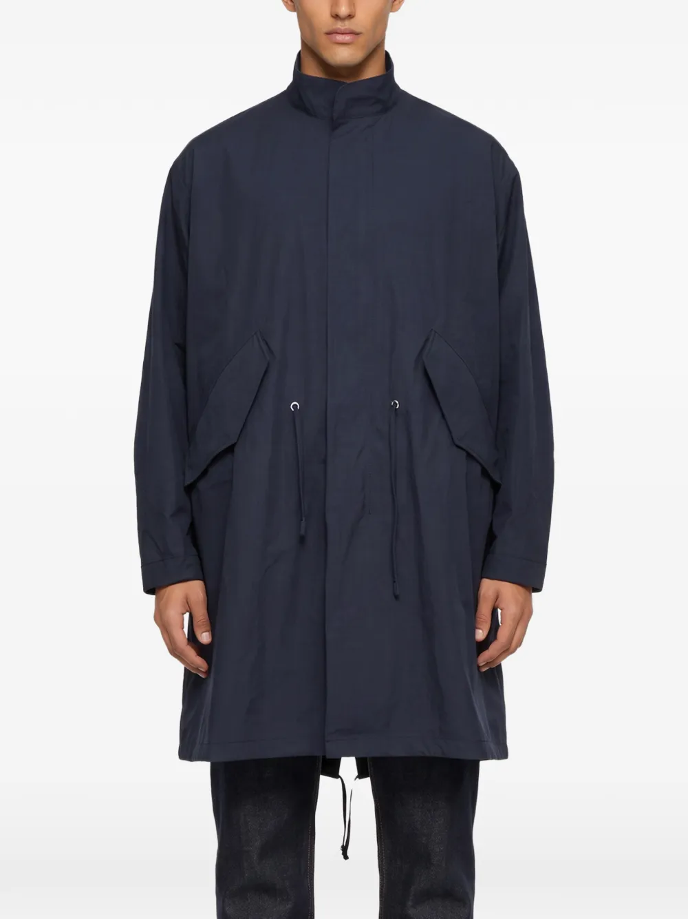YMC Jas met fishtail en trekkoordtaille Blauw