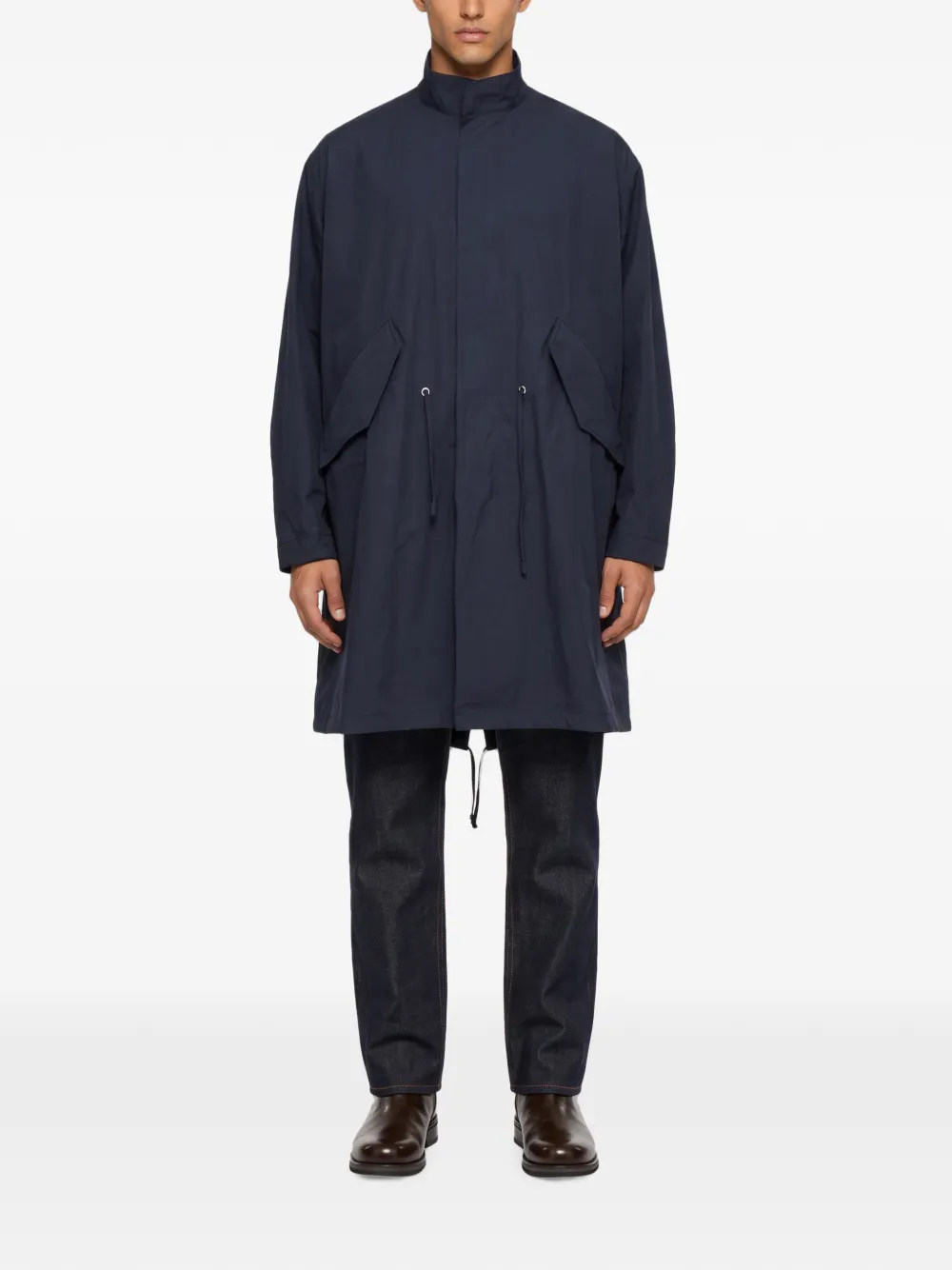 YMC Jas met fishtail en trekkoordtaille Blauw