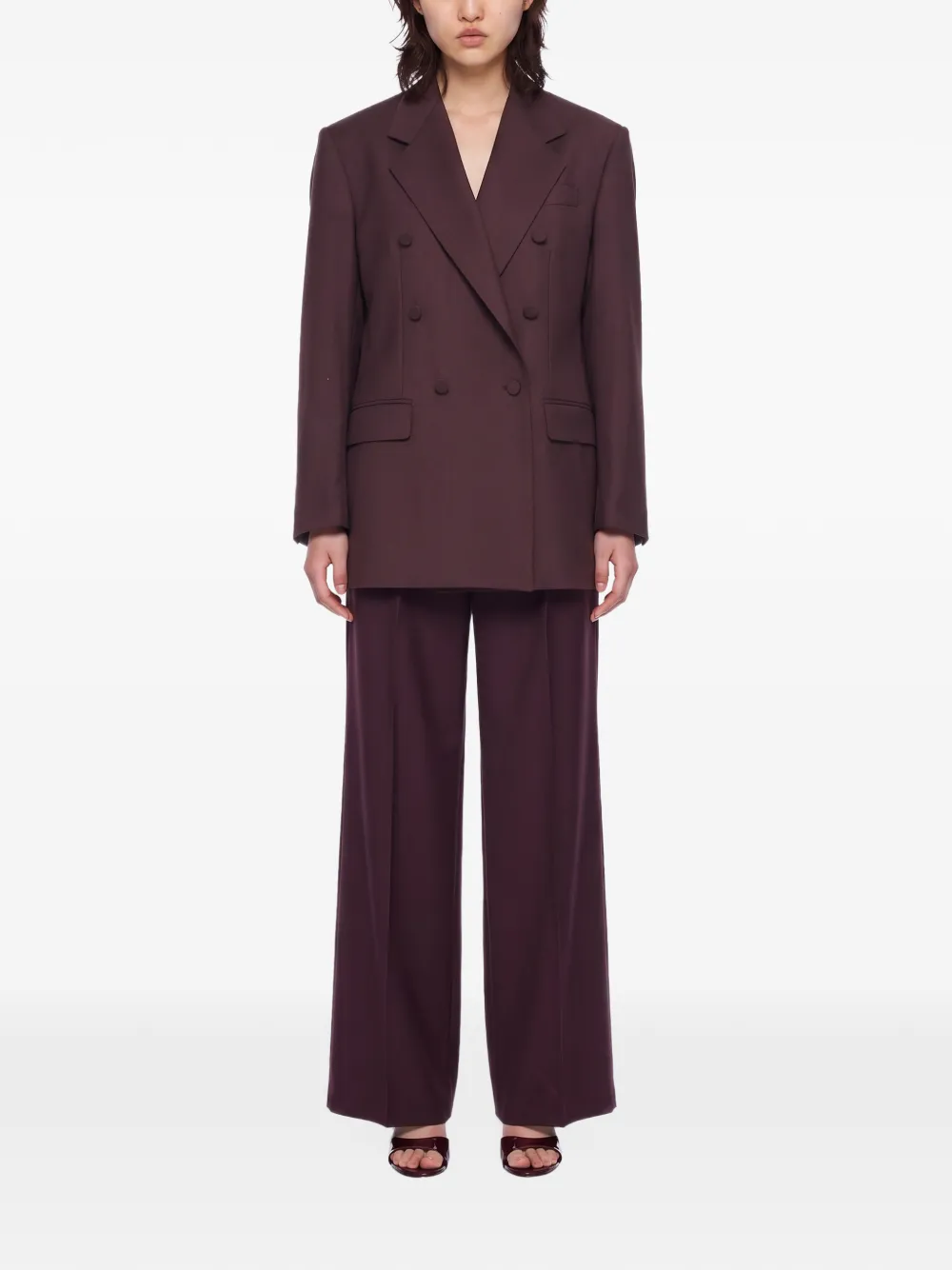 Tagliatore Loreley double-breasted blazer suit Rood