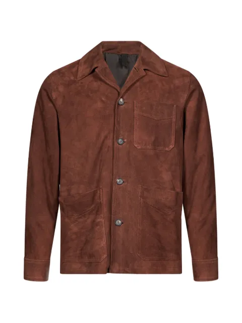 Tagliatore patch-pocket suede jacket