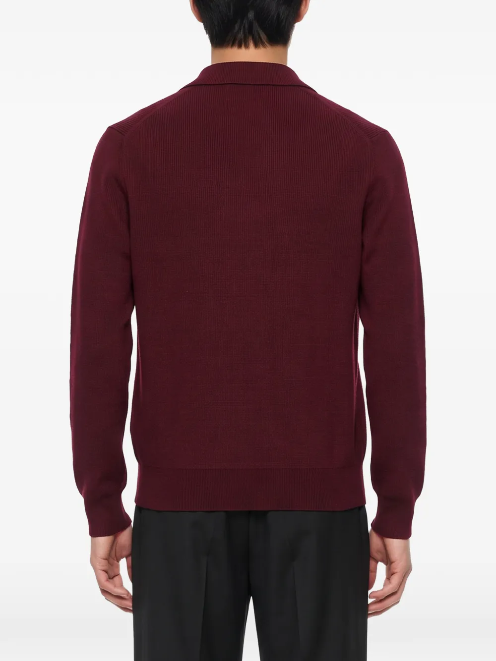 Tagliatore Zayn fine-knit open-collar polo shirt Rood