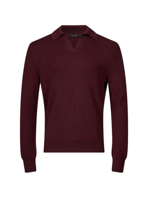 Tagliatore Zayn fine-knit open-collar polo shirt