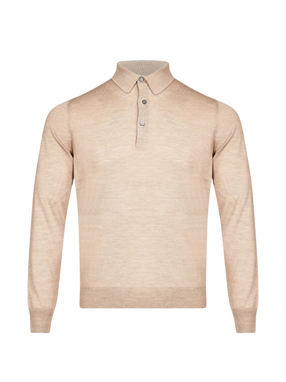 Tagliatore Palmer long-sleeve knitted polo shirt Beige