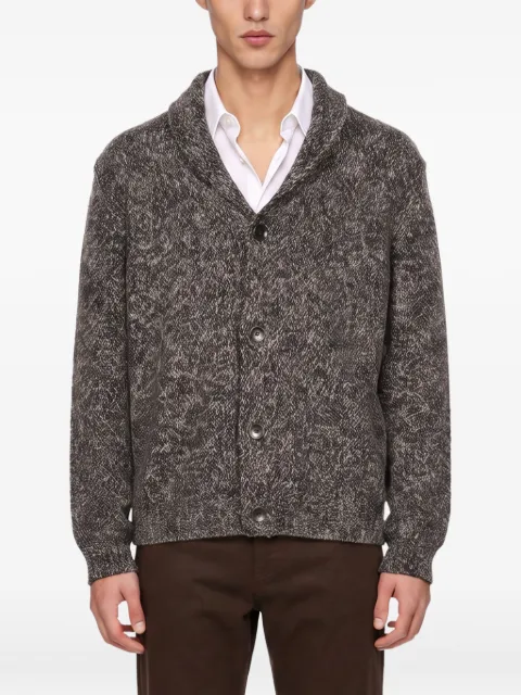 Tagliatore shawl-collar marl cardigan
