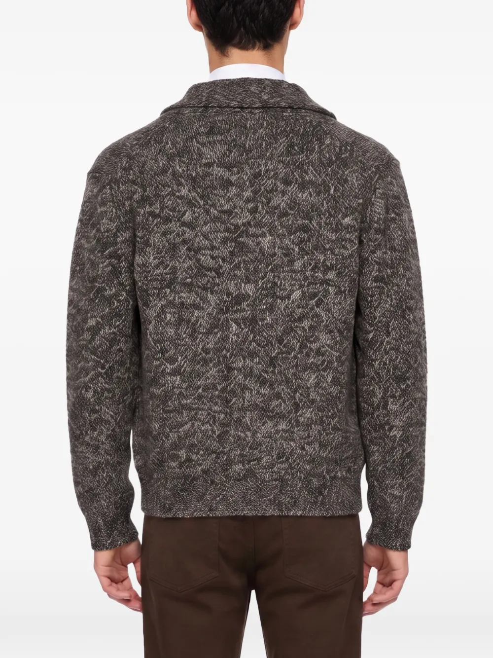 Tagliatore shawl-collar marl cardigan Grijs