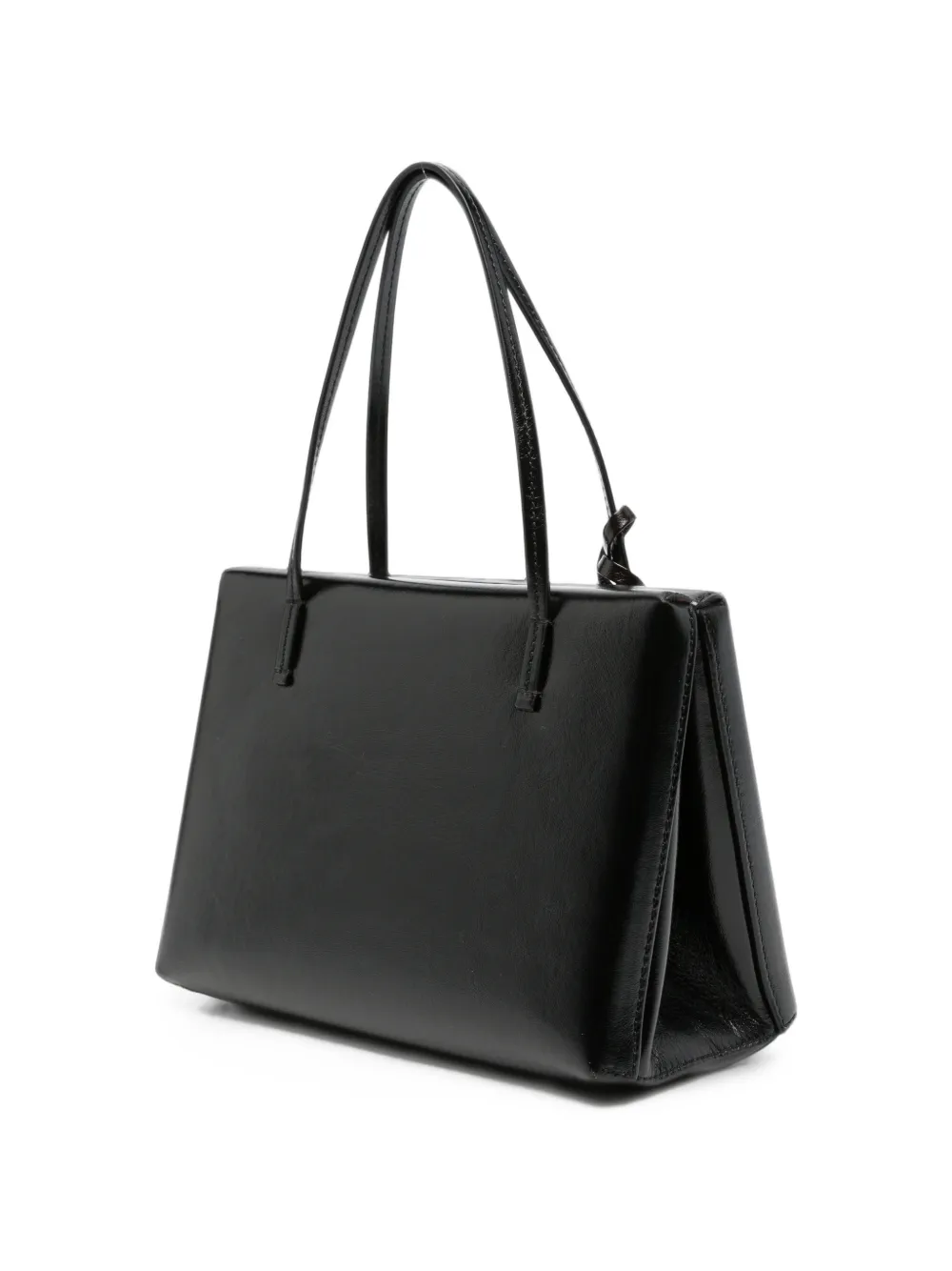Magda Butrym Leren shopper met bloem-hanger Zwart