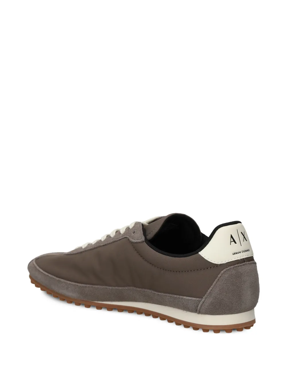 Armani Exchange logo-patch low-top sneakers Beige