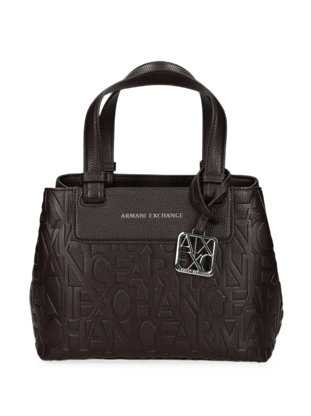 Armani Exchange Borsa tote con logo goffrato - Marrone