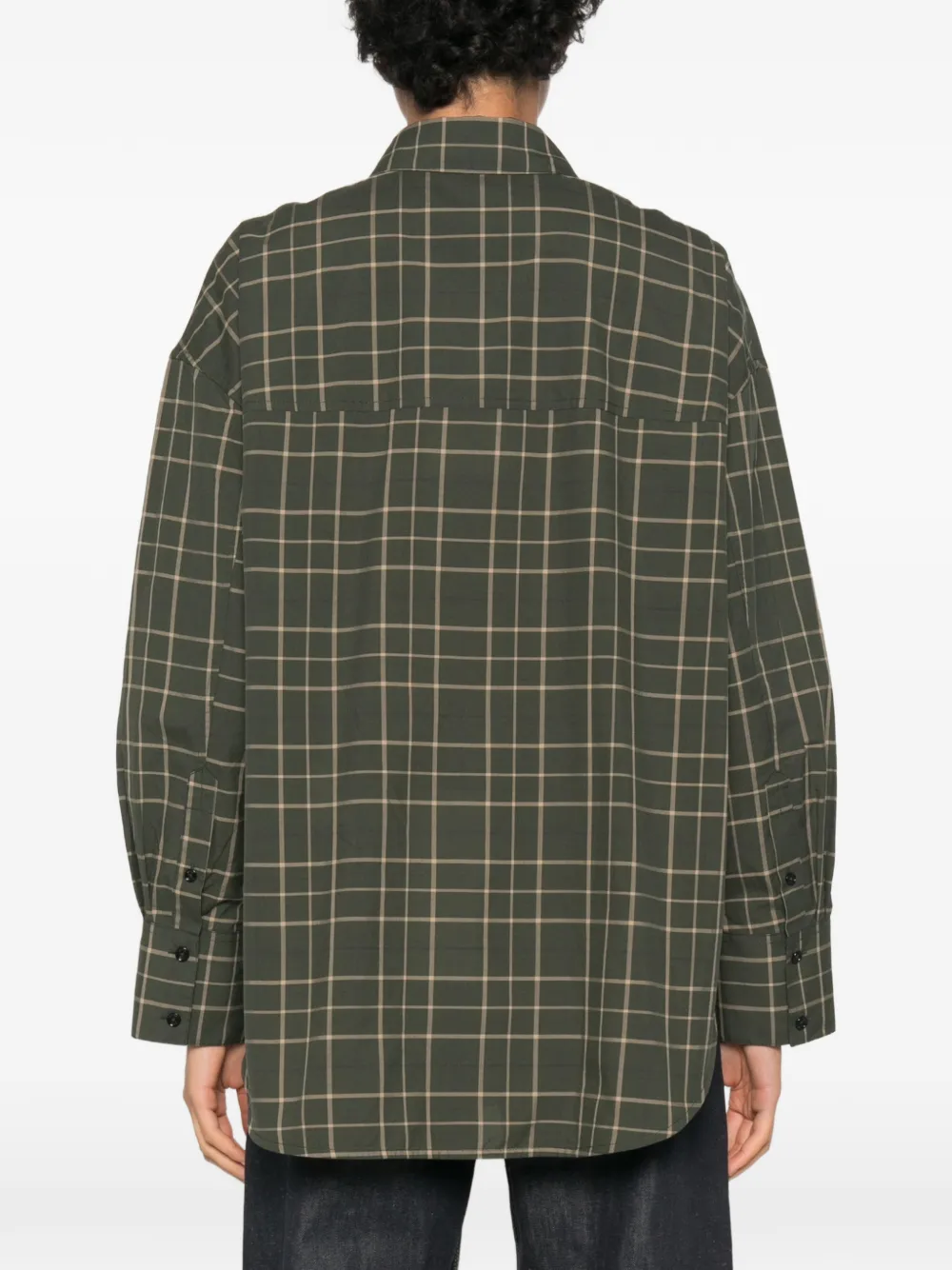 TOTEME check-pattern silk-blend shirt Groen