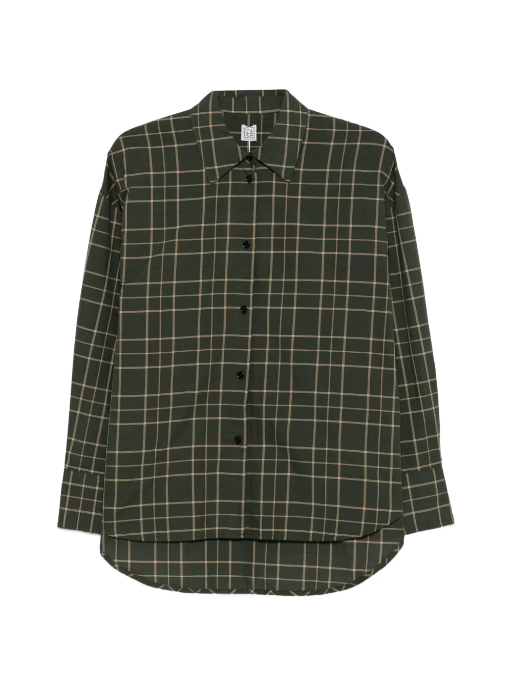 TOTEME check-pattern silk-blend shirt Groen