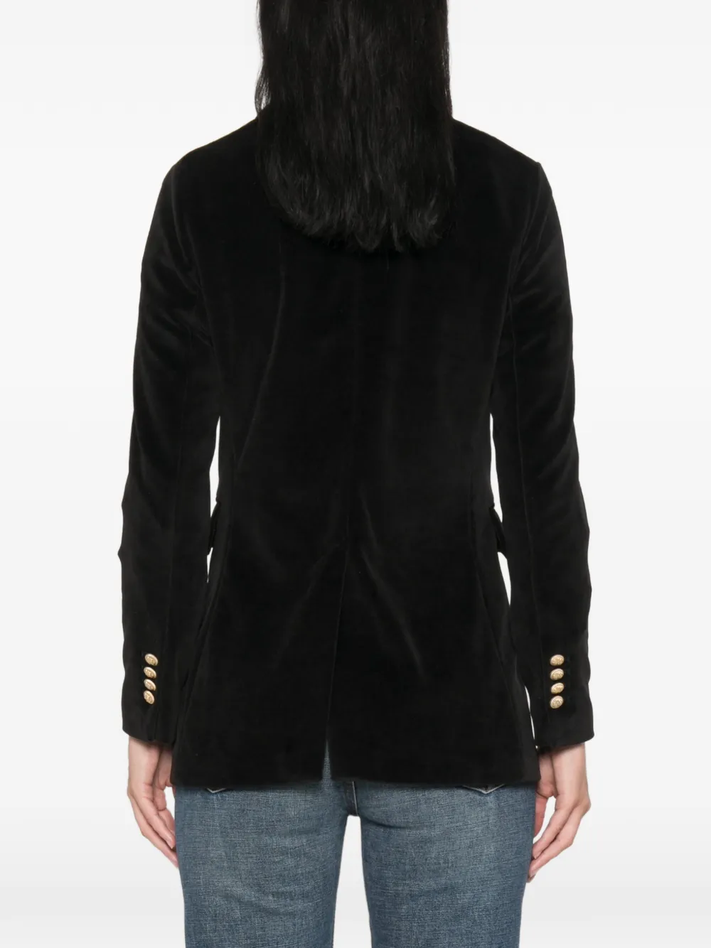 Circolo 1901 double-breasted velvet jacket Zwart