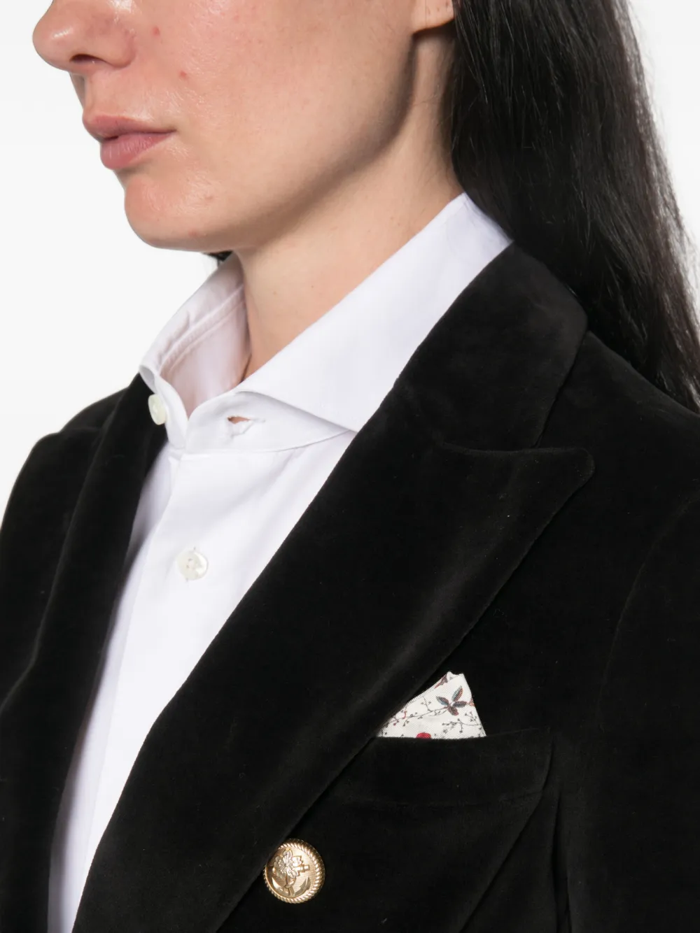 Circolo 1901 double-breasted velvet jacket Zwart