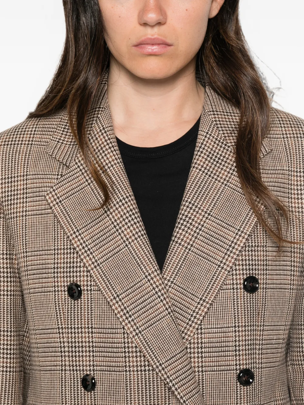 Tagliatore check-pattern double-breasted jacket Beige